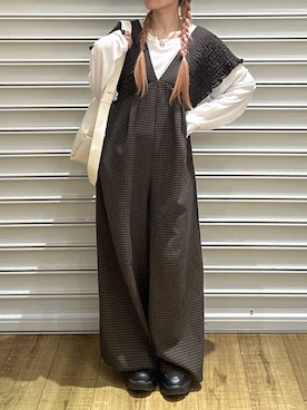 「LOWRYS FARM（ローリーズファーム）のアイテム（帽子）」を使った、もえりんさん（レディース・150cm）の春コーディネート