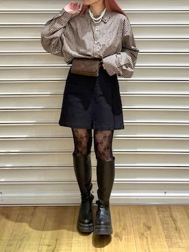 「LOWRYS FARM（ローリーズファーム）のパールタレンネックレス　249411（ネックレス、ベージュ系）」を使った、もえりんさん（レディース）の春コーディネート