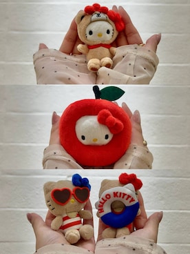 「Me%（ミィパーセント）の【HELLO KITTY】ぬいキーホルダー7　612280（キーホルダー、グレー系）」を使った、もえりんさん（レディース）の冬コーディネート