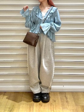 「LOWRYS FARM（ローリーズファーム）のアイテム（帽子）」を使った、もえりんさん（レディース・150cm）の春コーディネート