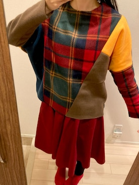 「Handmade（ハンドメイド）のアイテム（トップス）」を使った、azisaiaiさん（レディース・158cm）の冬コーディネート