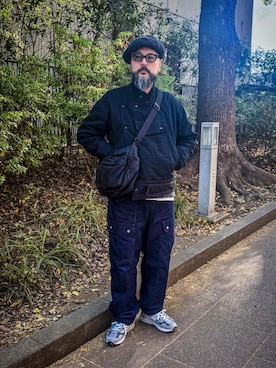 「アイテム（ハンチング/ベレー帽）」を使った、あらたくんさん（メンズ・179cm）の冬コーディネート
