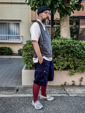 「アイテム（ポロシャツ）」を使った、あらたくんさん（メンズ・179cm・40代）の夏コーディネート