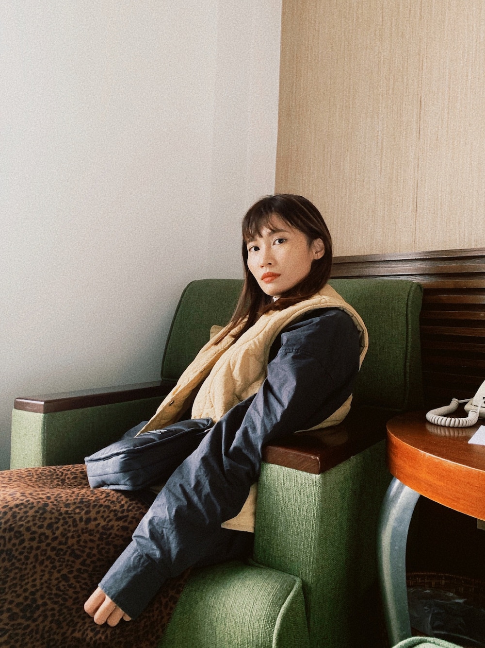 「ootd、autumn、casual、親子コーデ」｜「PAZZOのアイテム（その他トップス、ベージュ系）」を使った、陳泛亭さん（レディース・158cm）の冬コーディネートの1枚目の写真