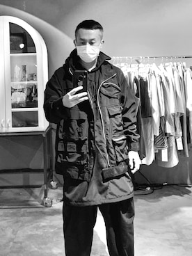 「TAIPEI」｜「アイテム（ナイロンジャケット）」を使った、rechic clothing shopさん（メンズ・171cm）の秋コーディネート