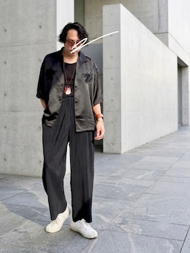 「LOEWE（ロエベ）のアイテム」を使った、Masato Kurosakiさん（メンズ・174cm）の夏コーディネート