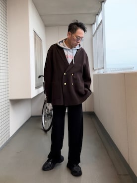 「FRUIT OF THE LOOM（フルーツオブザルーム）のアイテム（パンツ）」を使った、Masato Kurosakiさん（メンズ・174cm）の秋コーディネート