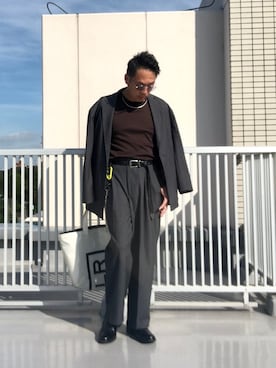 「Re（アールイー）のアイテム」を使った、Masato Kurosakiさん（メンズ・174cm）の秋コーディネート