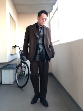 「革シャツ」｜Masato Kurosakiさん（メンズ・174cm）の冬コーディネート