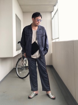 「MB（エムビー）のアイテム（バッグ）」を使った、Masato Kurosakiさん（メンズ・174cm）の夏コーディネート