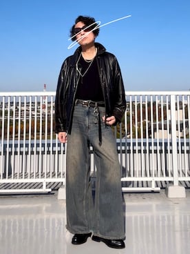 「アイテム（ミリタリージャケット）」を使った、Masato Kurosakiさん（メンズ・174cm）の秋コーディネート