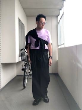 「RAINMAKER（レインメーカー）のアイテム（スラックス）」を使った、Masato Kurosakiさん（メンズ・174cm）の夏コーディネート