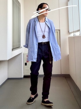 「FreshService（フレッシュサービス）のアイテム」を使った、Masato Kurosakiさん（メンズ・174cm）の夏コーディネート