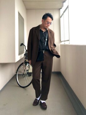 「ブラウン×ブラック」｜「アイテム（その他）」を使った、Masato Kurosakiさん（メンズ・174cm）の秋コーディネート