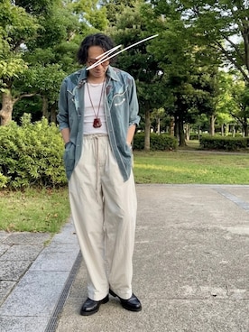 「JALAN SRIWIJAYA（ジャランスリウァヤ）のアイテム」を使った、Masato Kurosakiさん（メンズ・174cm）の夏コーディネート