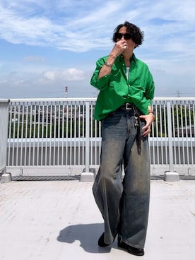 「グリーン」｜Masato Kurosakiさん（メンズ・174cm）の春コーディネート