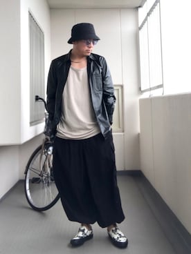 「革シャツ」｜Masato Kurosakiさん（メンズ・174cm）の秋コーディネート