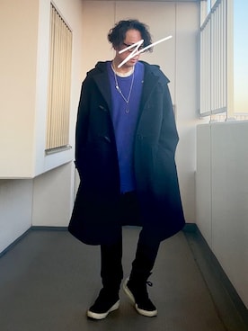 「MB（エムビー）のアイテム」を使った、Masato Kurosakiさん（メンズ・174cm）の冬コーディネート