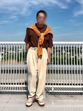 「茶系」｜Masato Kurosakiさん（メンズ・174cm）の夏コーディネート