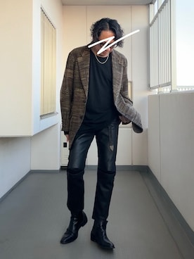 「SASQUATCHfabrix.（サスクワァッチファブリックス）のアイテム（パンツ）」を使った、Masato Kurosakiさん（メンズ・174cm）の秋コーディネート