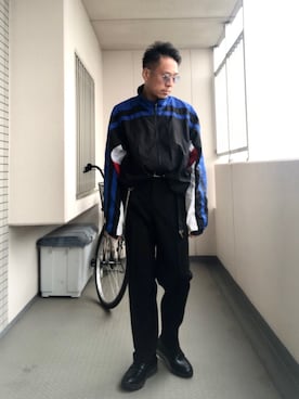 「Reebok（リーボック）のアイテム（ジャージ）」を使った、Masato Kurosakiさん（メンズ・174cm）の春コーディネート
