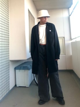 「ロングシャツコーデ」｜Masato Kurosakiさん（メンズ・174cm）の春コーディネート
