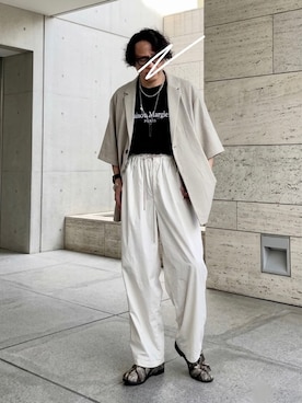 「LOEWE（ロエベ）のアイテム」を使った、Masato Kurosakiさん（メンズ・174cm）の夏コーディネート