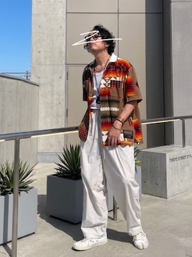 「LOEWE（ロエベ）のアイテム」を使った、Masato Kurosakiさん（メンズ・174cm）の夏コーディネート