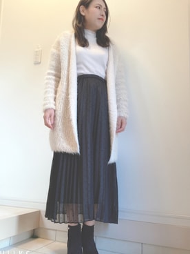「MERCURYDUO（マーキュリーデュオ）のアイテム（カーディガン/ボレロ）」を使った、⭐️KAoRI⭐️さん（レディース・160cm）の冬コーディネート