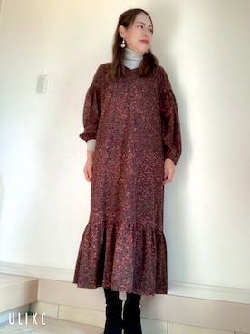「アイテム（ワンピース/ドレス）」を使った、⭐️KAoRI⭐️さん（レディース・160cm・40代）の冬コーディネート