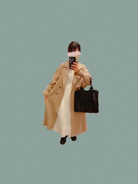 「coca（coca）（コカ）のアイテム（シャツワンピース）」を使った、𝙼.さん（レディース・156cm）の春コーディネート