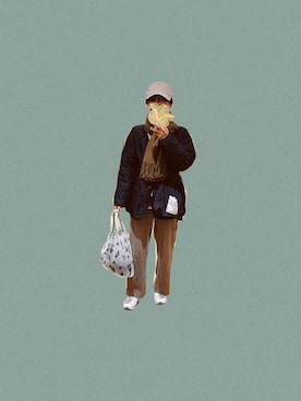 「PUMA」｜「アイテム（ダウンジャケット/コート）」を使った、𝙼.さん（レディース・157cm）の冬コーディネート