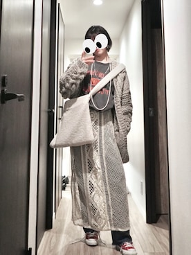 「TODAYFUL（トゥデイフル）のアイテム（カーディガン/ボレロ）」を使った、sheeeeenさん（レディース・166cm）の冬コーディネート