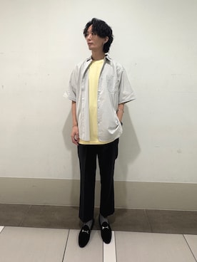「EKAL（エカル）のアイテム」を使った、大源さん（メンズ・183cm）の夏コーディネート