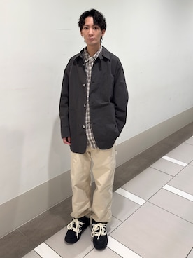 「URBAN RESEARCH DOORS（アーバンリサーチドアーズ）のバイオウォッシュ カバーオール ミドルジャケット（カバーオール、グレー系）」を使った、大源さん（メンズ・183cm）の春コーディネート