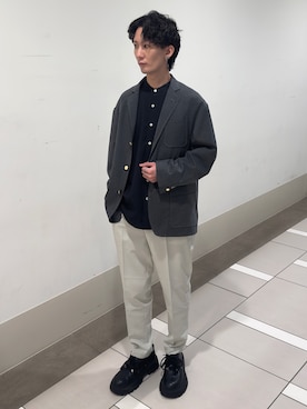 「URBAN RESEARCH DOORS（アーバンリサーチドアーズ）のFORK&SPOON　キャリーマンテーラードジャケット（テーラードジャケット、グレー系）」を使った、大源さん（メンズ・183cm）の春コーディネート