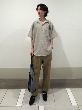 「EKAL（エカル）のアイテム」を使った、大源さん（メンズ・183cm）の夏コーディネート