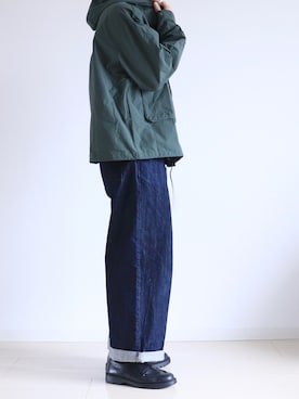 「ダークグリーン」｜「アイテム（ジャケット/アウター）」を使った、えーと ☘🐝さん（メンズ・170cm）の春コーディネート