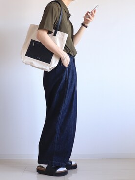 「URBAN RESEARCH ROSSO MEN（アーバンリサーチロッソメン）の『XLサイズあり』『抗菌/防臭』ハイパフォーマンスコットン天竺ポロシャツ（ポロシャツ）」を使った、えーと ☘🐝さん（メンズ・170cm）の夏コーディネート