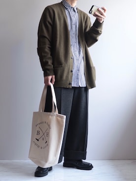 「アイテム（リング）」を使った、えーと ☘🐝さん（メンズ・170cm・20代）の冬コーディネート