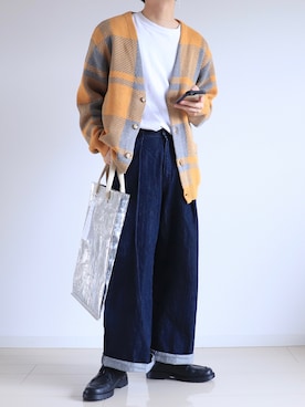 「アイテム（カーディガン/ボレロ）」を使った、えーと ☘🐝さん（メンズ・170cm）の春コーディネート
