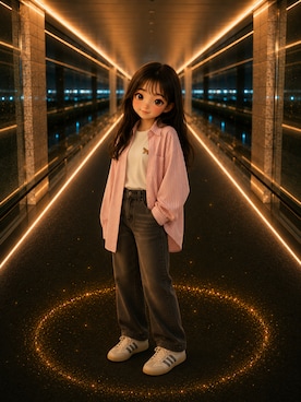 「gelのアイテム（シャツ/ブラウス、ピンク系）」を使った、Airiさん（レディース・154cm）の春コーディネート