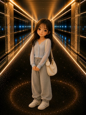 「sheinのアイテム（スウェットパンツ、グレー系）」を使った、Airiさん（レディース・154cm）の春コーディネート