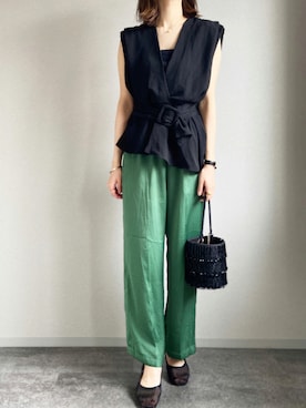 「フレンチカジュアル」｜「アイテム（パンプス）」を使った、m___さん（レディース・165cm）の夏コーディネート