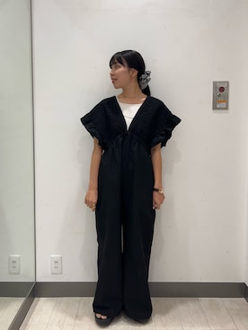 「アイテム（サロペット/オーバーオール）」を使った、おーつさん（レディース・150cm）の夏コーディネート