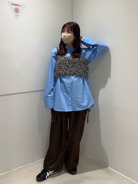 「アイテム（カーゴパンツ）」を使った、おーつさん（レディース・150cm）の秋コーディネート