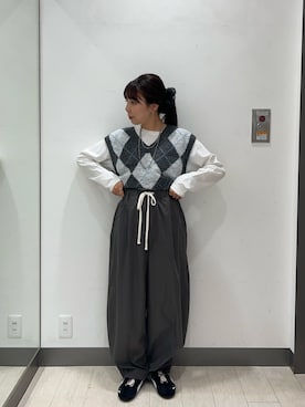 「アイテム（ベスト）」を使った、おーつさん（レディース・150cm）の秋コーディネート
