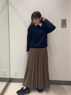 「アイテム（ローファー）」を使った、おーつさん（レディース・150cm）の冬コーディネート