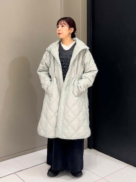 「レイヤード」｜「アイテム（その他アウター）」を使った、おーつさん（レディース・152cm）の秋コーディネート