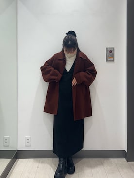 「アイテム（ステンカラーコート）」を使った、おーつさん（レディース・150cm・20代）の秋コーディネート